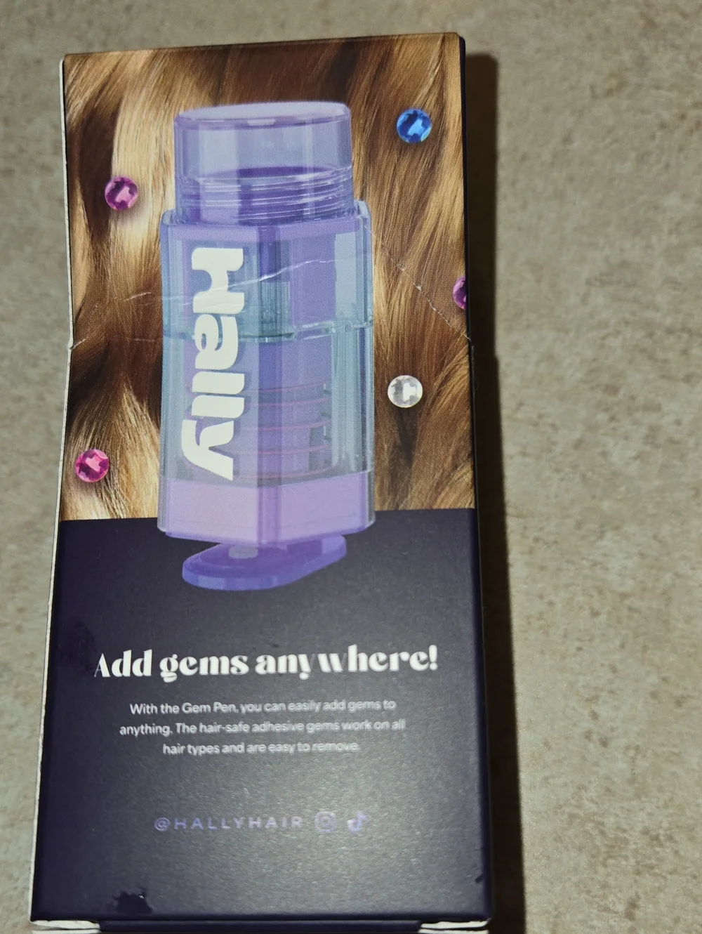 Hally Gem Pen Hair Gem Styling Set with 2 Refills NWT
